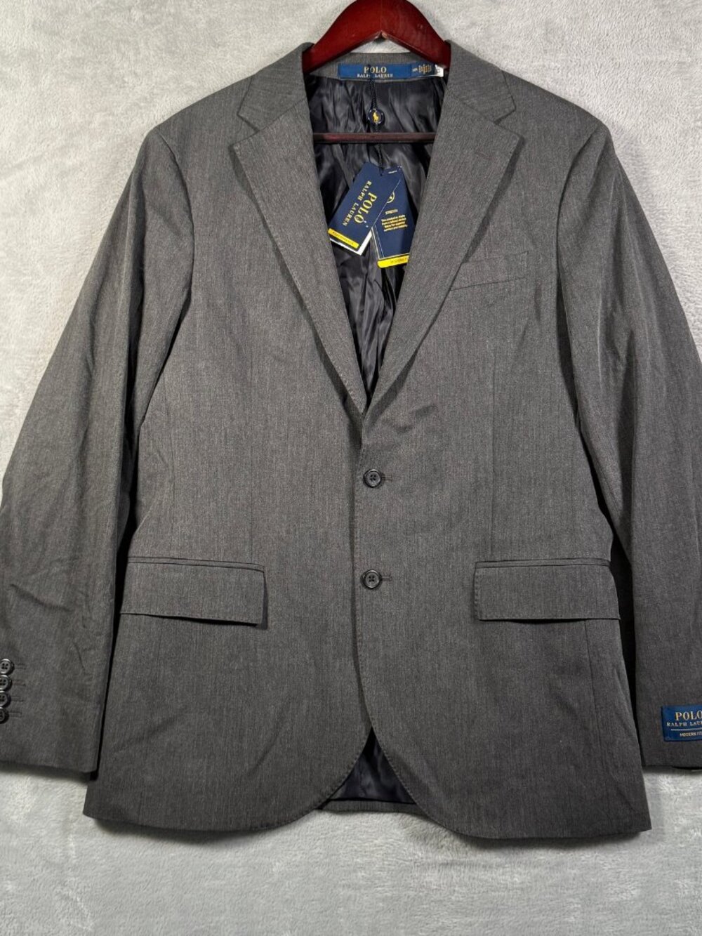 Polo Ralph Lauren Blazer Mens 38R Gray Modern Fit Stretch Performance Twill Wool
